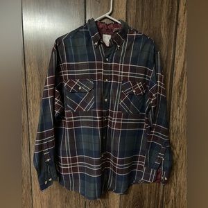 Men’s Outdoor Exchange Medium Blue/Maroon/Green Flannel Shirt Pre-Owned